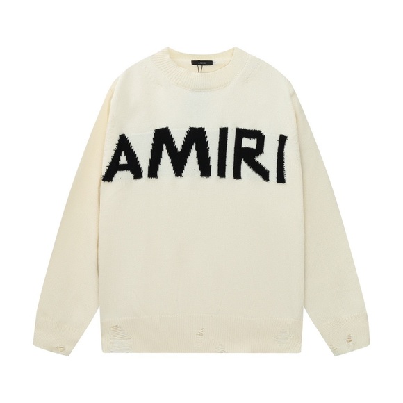 AMIRI Men's Sweater in Cream and Black - Picture 1 of 5